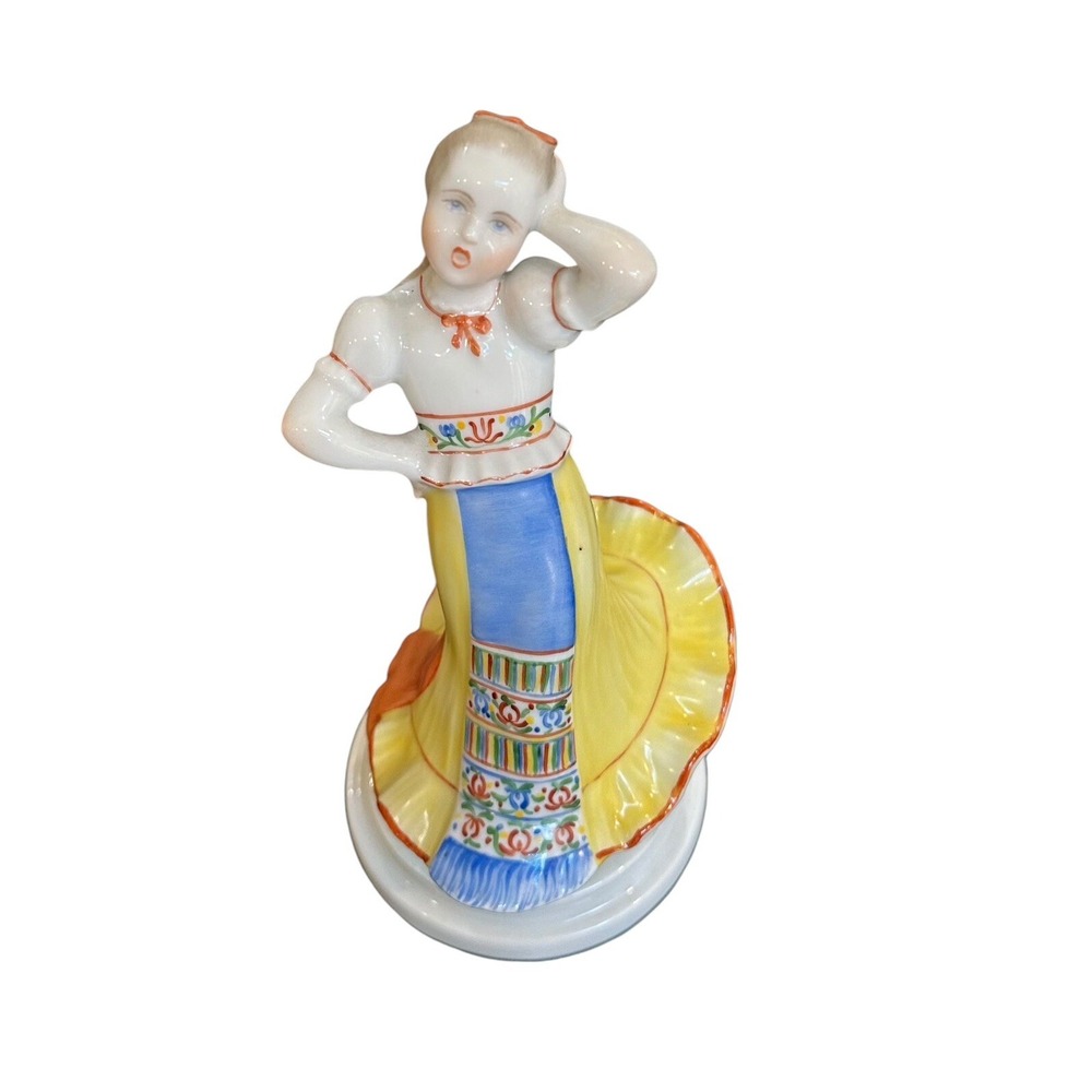 Herend Hungary Folk Dancer Gypsy Girl Hand Painted Vintage